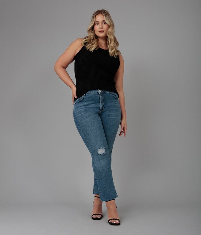 Women's Medium Wash High Rise Bootcut Jeans, Dim Sky / Medium Wash, hi-res image number 0