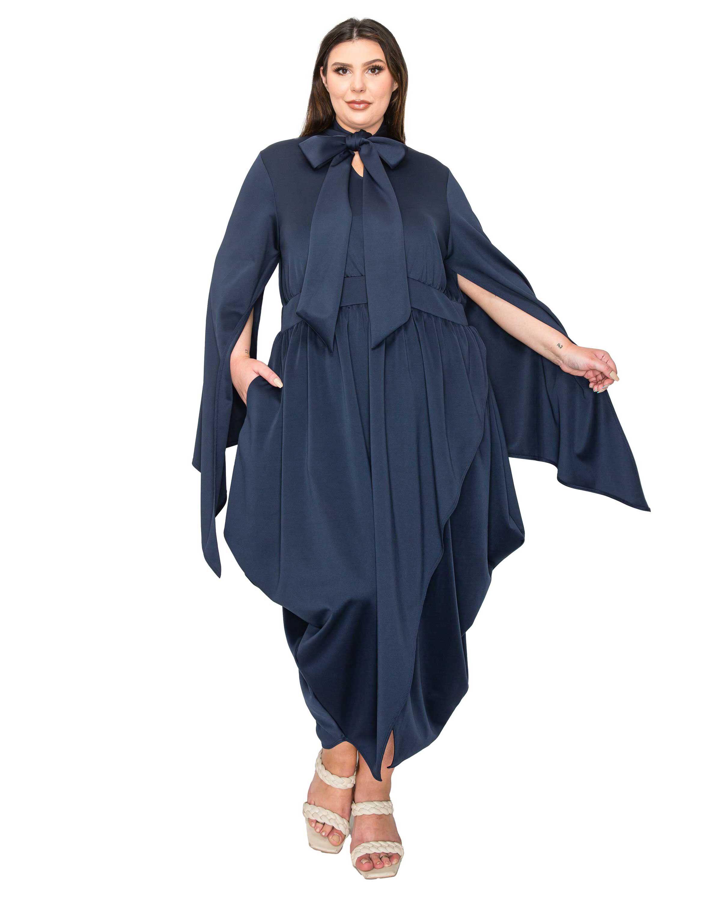 TINA TULIP HEM POCKET DRESS, Navy / Navy, hi-res image number 0
