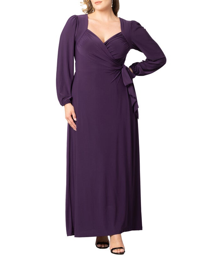 Modern Muse Wrap Gown, IMPERIAL PLUM / Purple, hi-res image number null