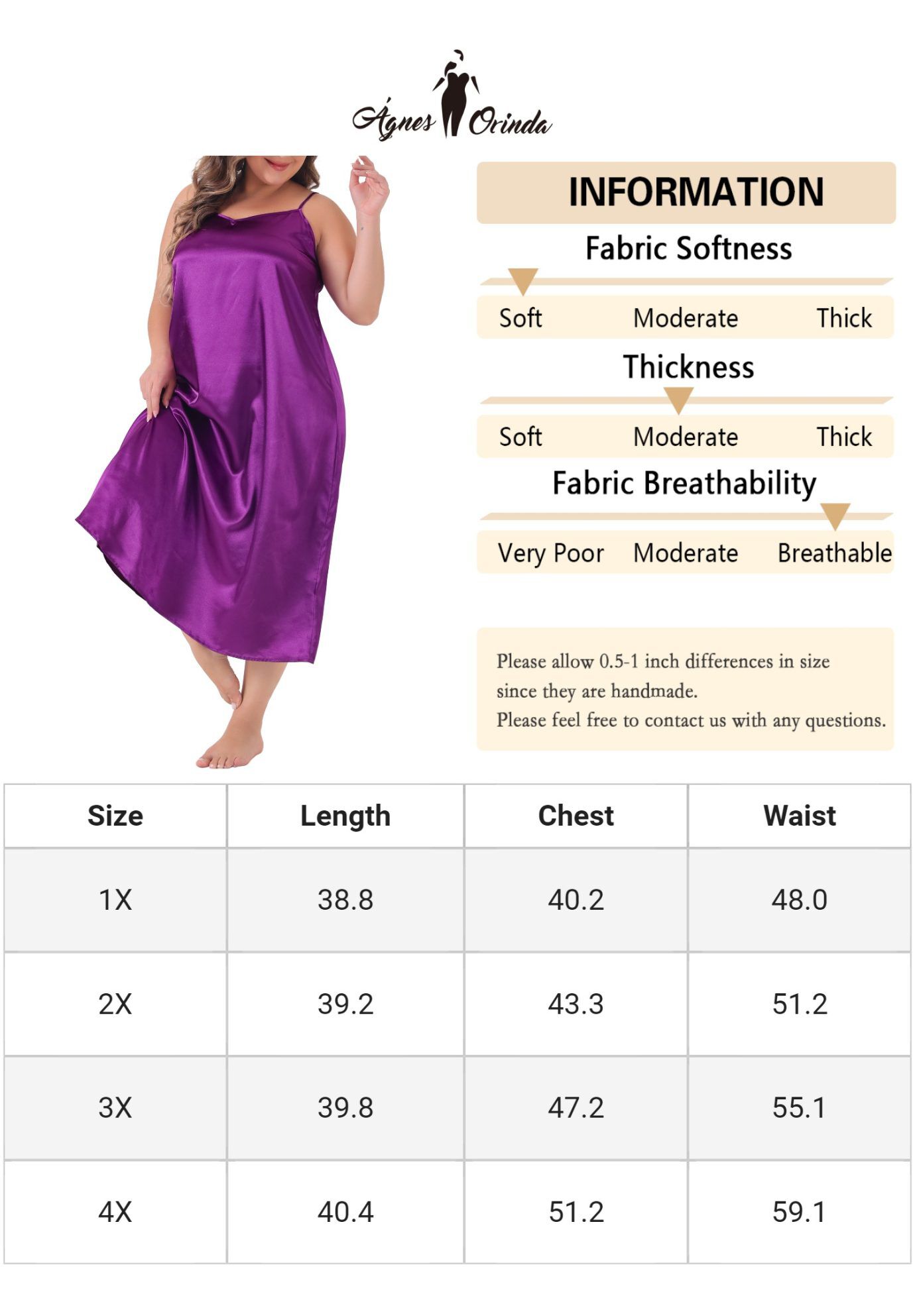 V Neck Satin Pajamas Sleeveless Cami Slip Dress, Purple / Purple, alternate image number 4