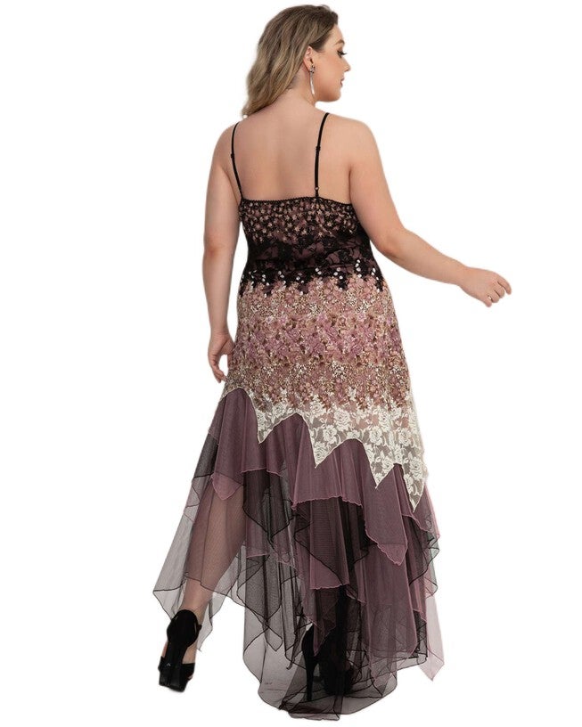 V Neck Asymmetrical Hems Cocktail Dresses, , alternate image number 5