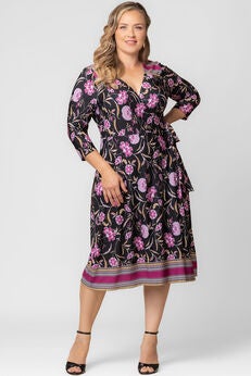Beguiling Border Print Wrap Dress