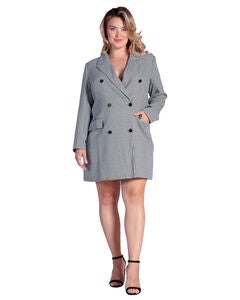 ILA Houndstooth Double-Breasted Mini Blazer Dress