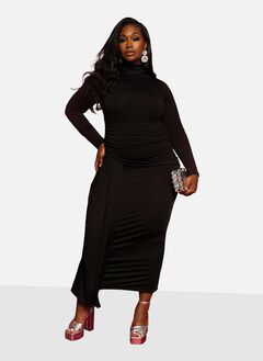 Angel Ruched Detail Slip Maxi Dress