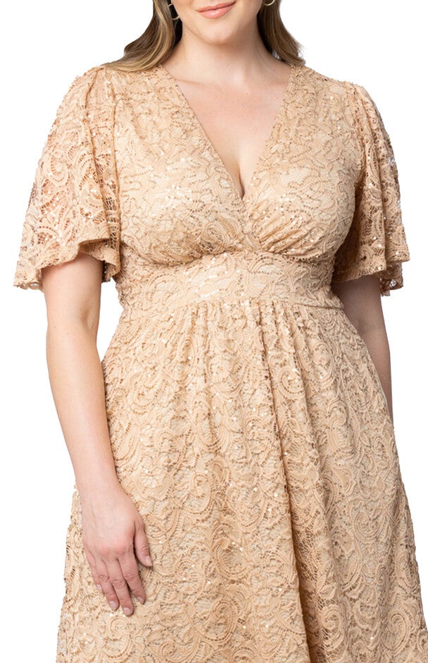 Starry Sequined Lace Cocktail Dress, , alternate image number 6