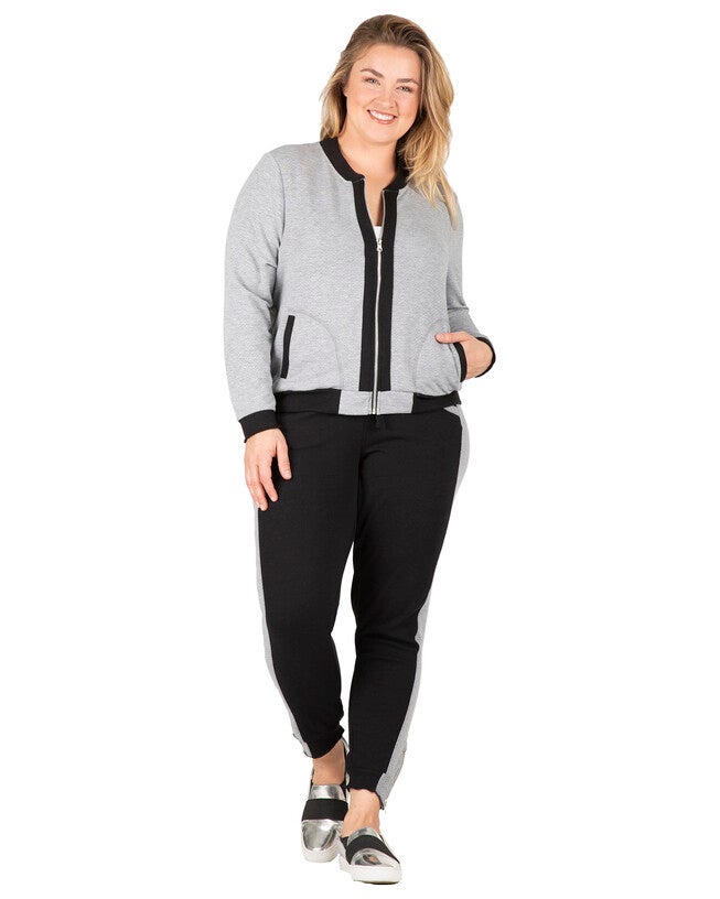 Alexis French Terry Zip Front Baseball Jacket, , alternate image number 7