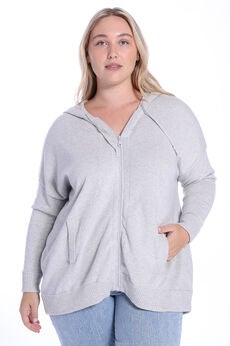 Cotton Cashmere Oversized Zip Hoodie