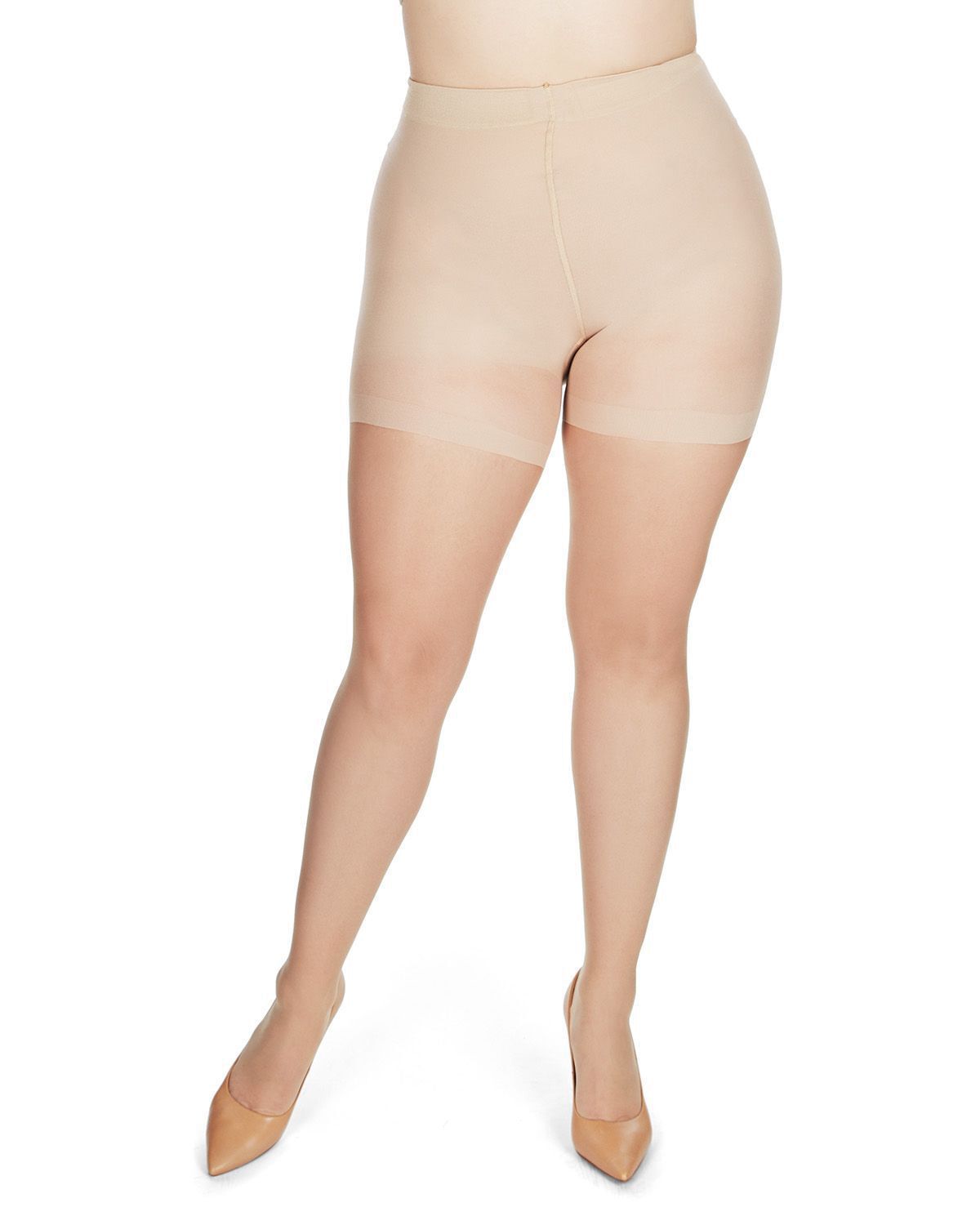 Crystal Sheer Shaper Control Top Tights, Bone / Ivory, alternate image number 1