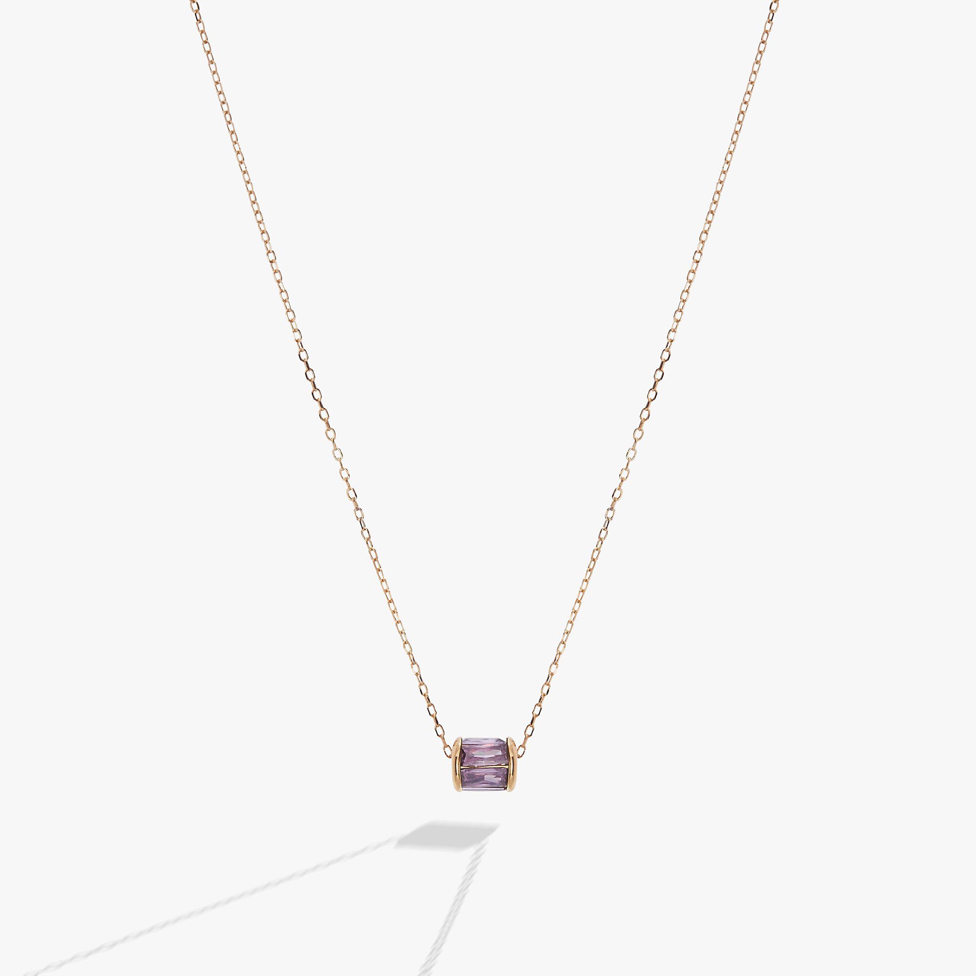 Birthstone Precious Pendant Necklace, Gold  February / Gold, hi-res image number 0