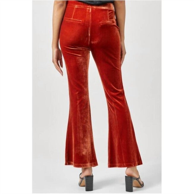 Velvet Flare Trousers In Sunset (Orange), , alternate image number 3