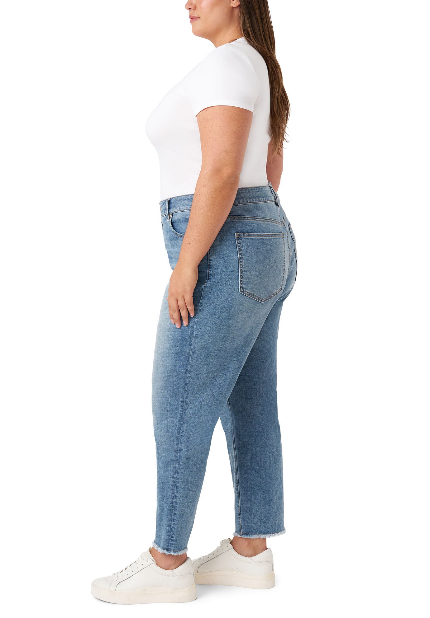 Vintage Straight Ankle Jean, Desert Dust Frayed Hem / Light Wash, alternate image number 4