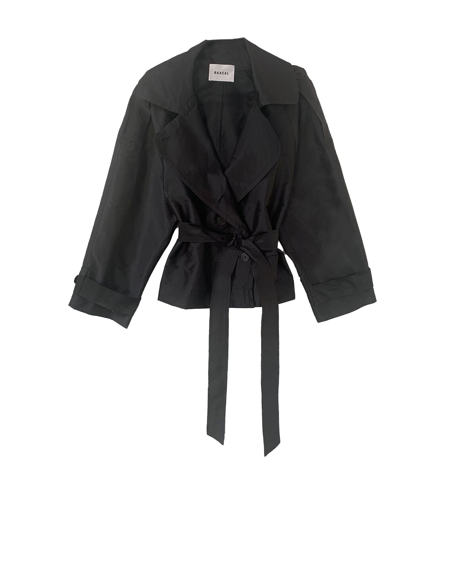JULIA SHORT TRENCH COAT, Black / Black, hi-res image number 0