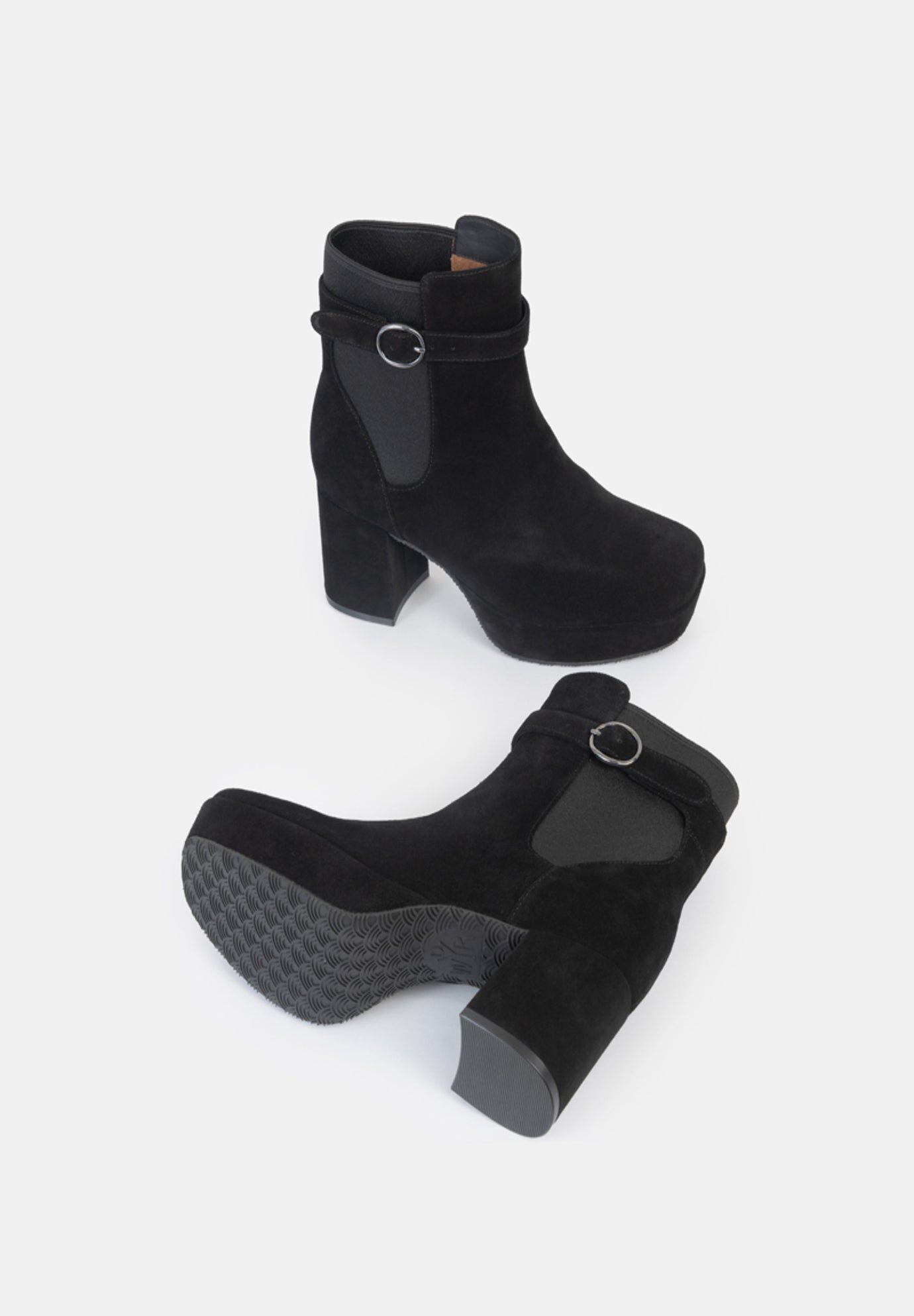 Janis Platform Chelsea Bootie, Black Suede / Black, alternate image number 4