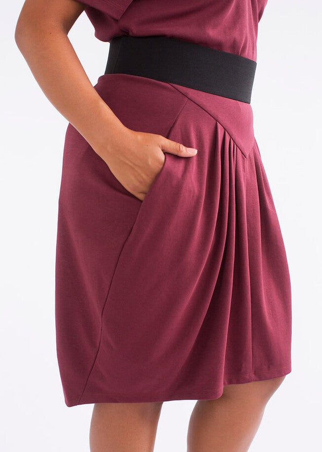 THE CHEEKY SKIRT, Burgundy / Burgundy, alternate image number 2