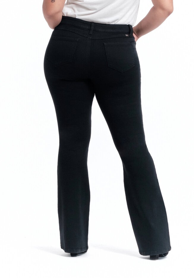 32 inches SILK SLIM BOOTCUT JEANS, BLACK / Black, alternate image number 2