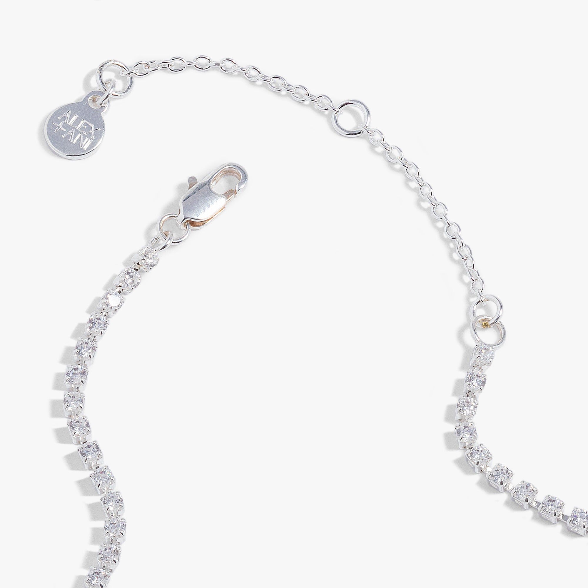 &quot;Love&quot; Crystal Tennis Necklace, Silver / Silver, alternate image number 2