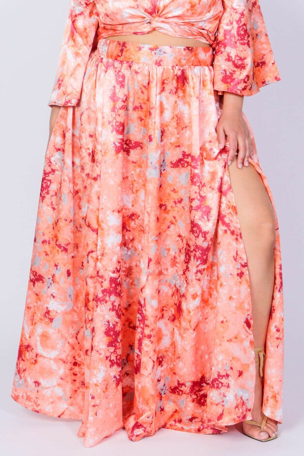 Donny & Marie Maxi Swing Skirt, Rosey Swirl / Orange, hi-res image number 0