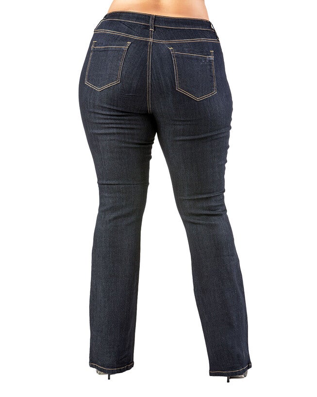 S&P Plus Size Olivia Basic 5-Pocket Style Slim Boot Jean, Rinse Blue / Dark Wash, alternate image number 4