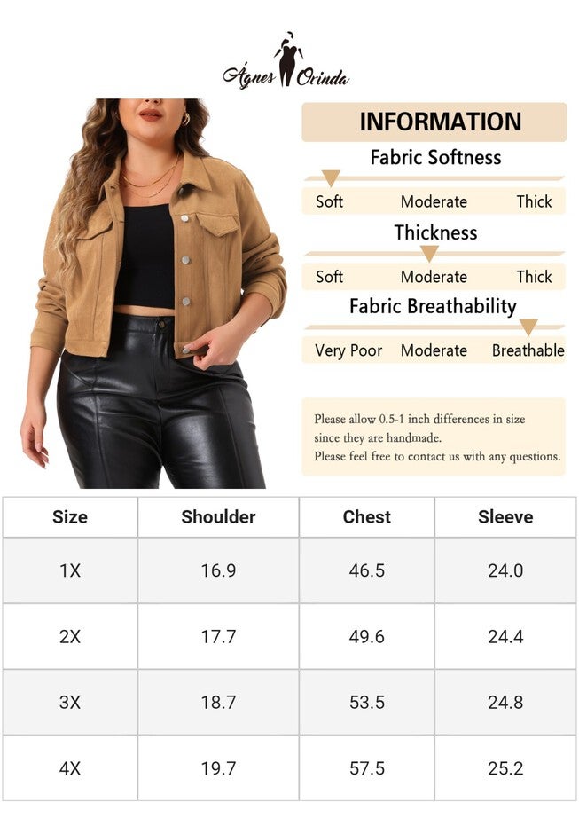 VINTAGE BIKER SHACKET CROP FAUX SUEDE LEATHER JACKET, Brown / Brown, alternate image number 4