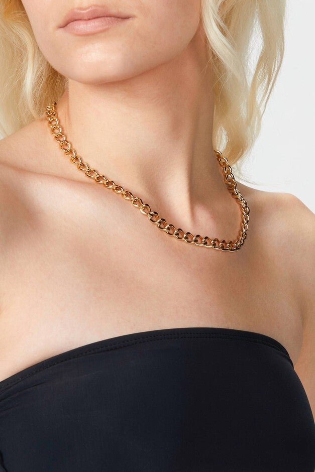 SOHO CHAIN NECKLACE IN GOLD, Gold / Gold, alternate image number null