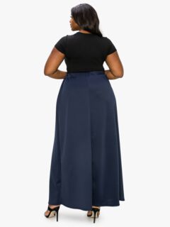 KELSEY WRAP MAXI SKIRT, Navy / Navy, alternate image number 1