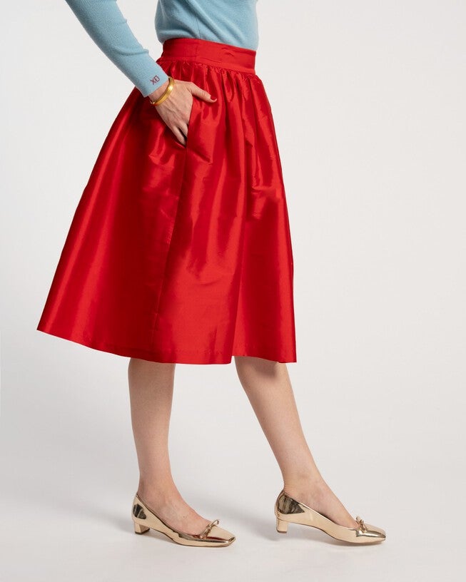 Barbara Midi Skirt, Red / Red, alternate image number 1