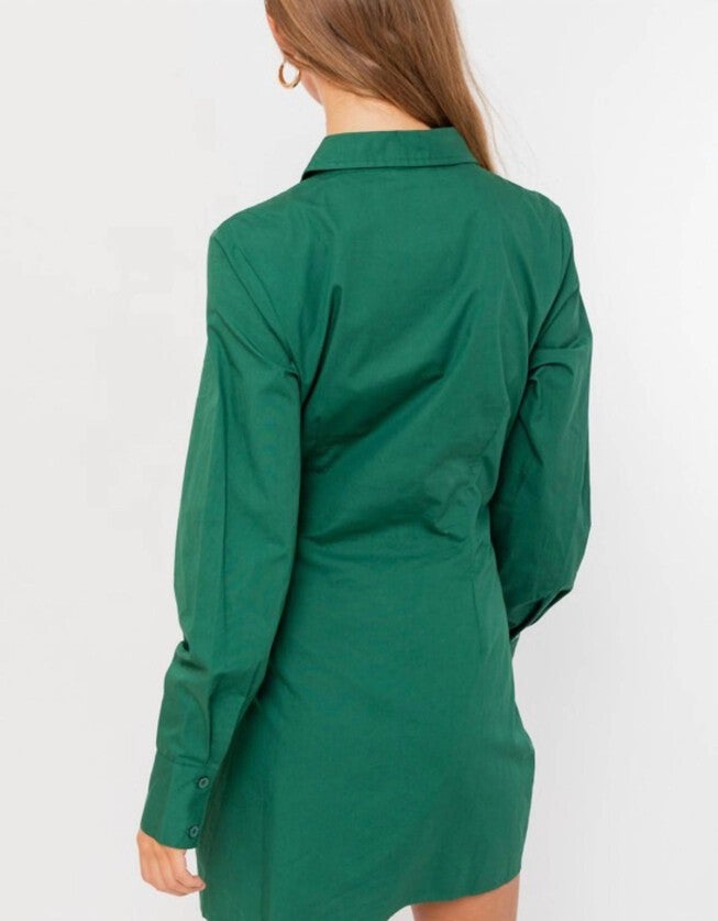 SHIRT DRESS IN GREEN, Green / Forest Green, alternate image number null