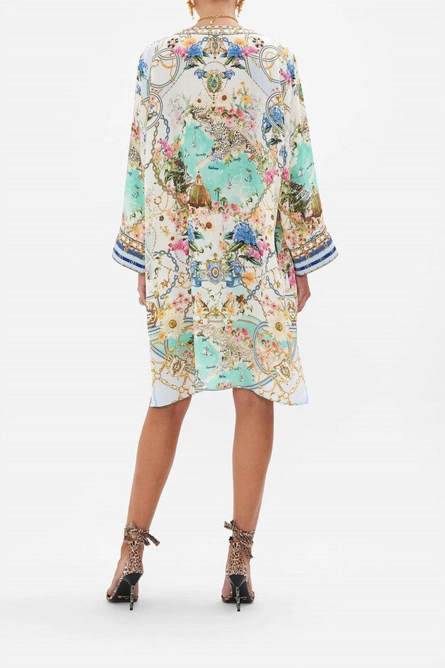 METAL EYELET KAFTAN IN AMALFI LULLABY, Amalfi Lullaby / White, alternate image number null