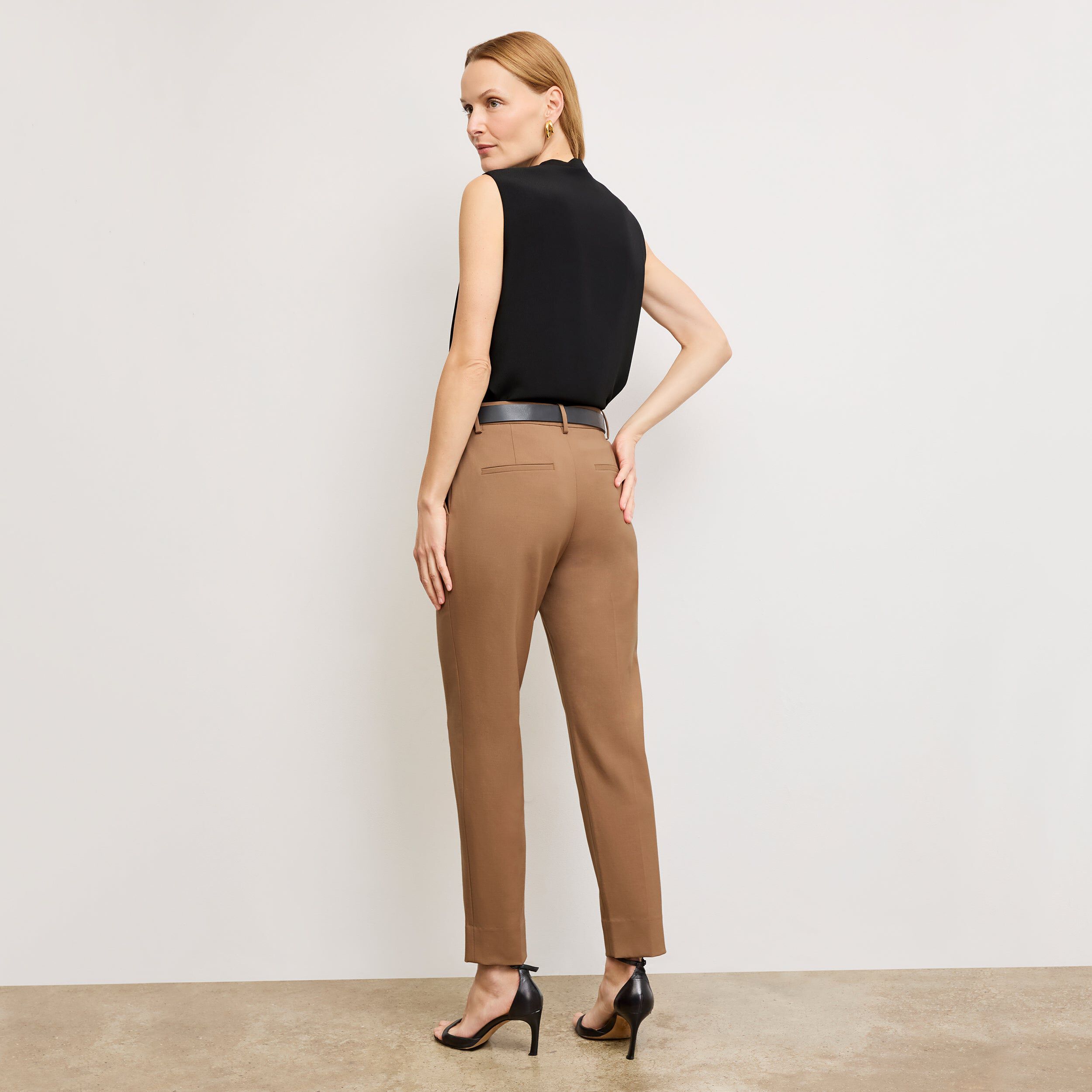 Mejia Pant - Washable Wool Twill, Camel / Brown, alternate image number 2