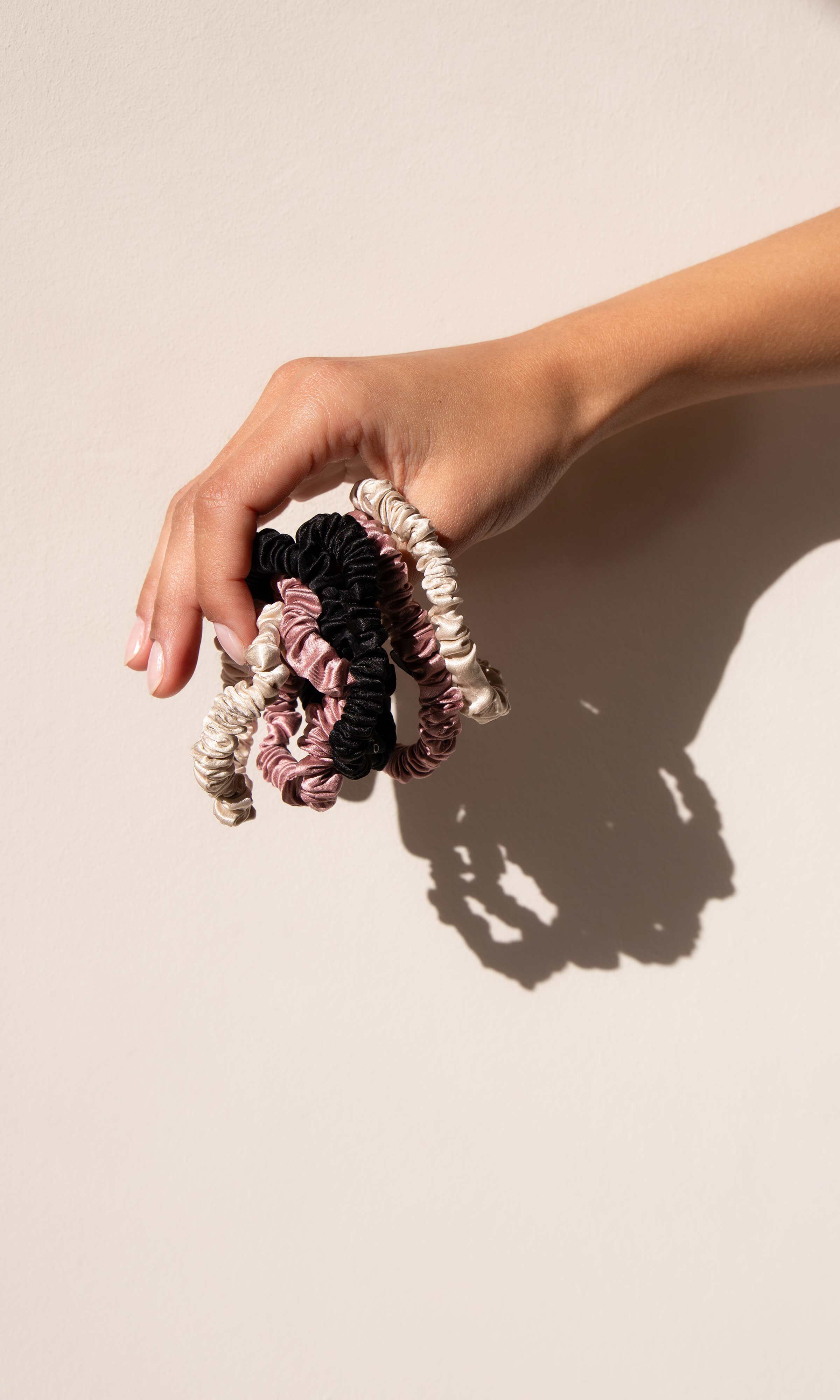 Skinny Scrunchie Set, Damask Rose / Pink, alternate image number 2