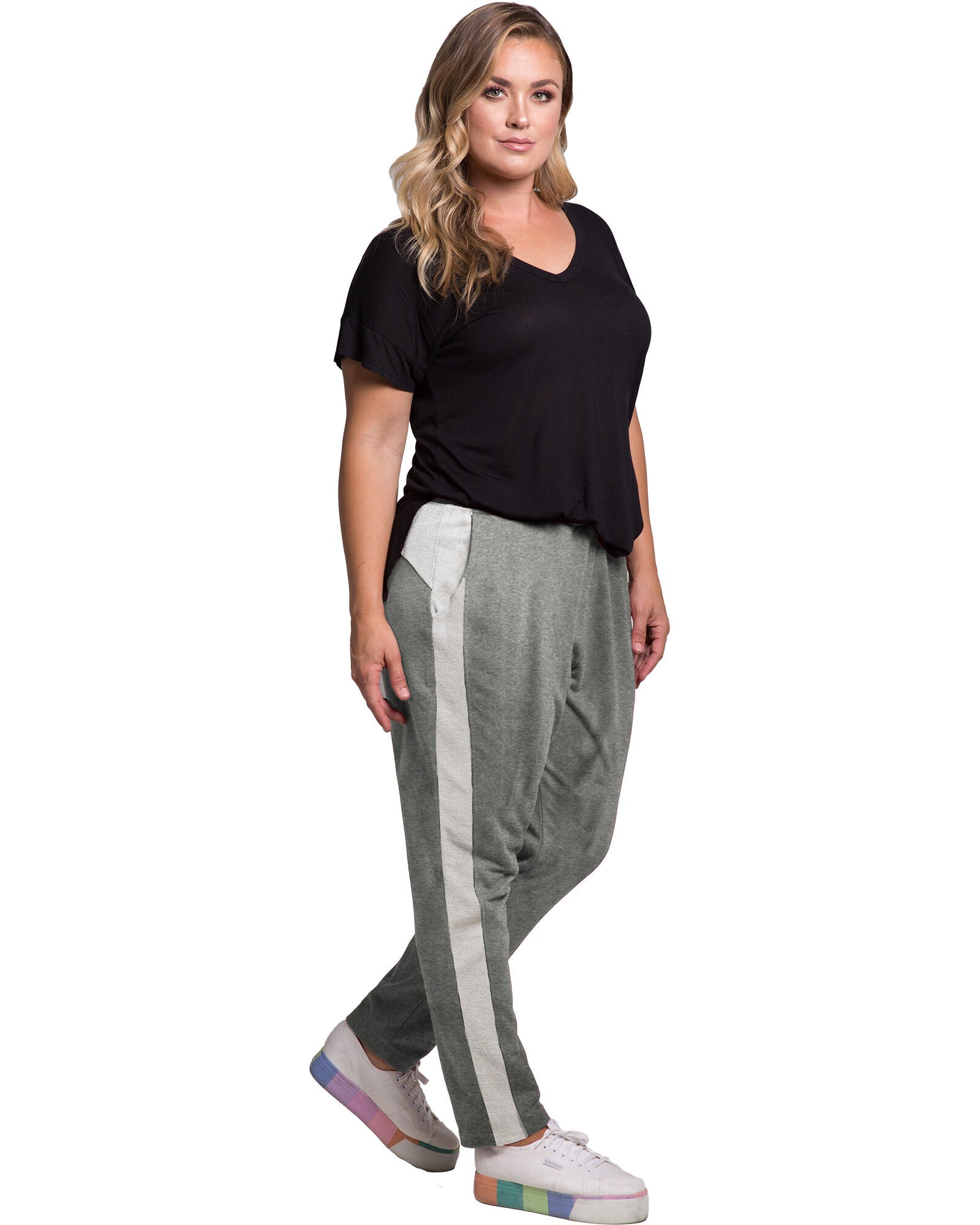 Standards & Practices French Terry Reverse Side Panel Joggers, HEATHERGREY / Light Grey, alternate image number 1