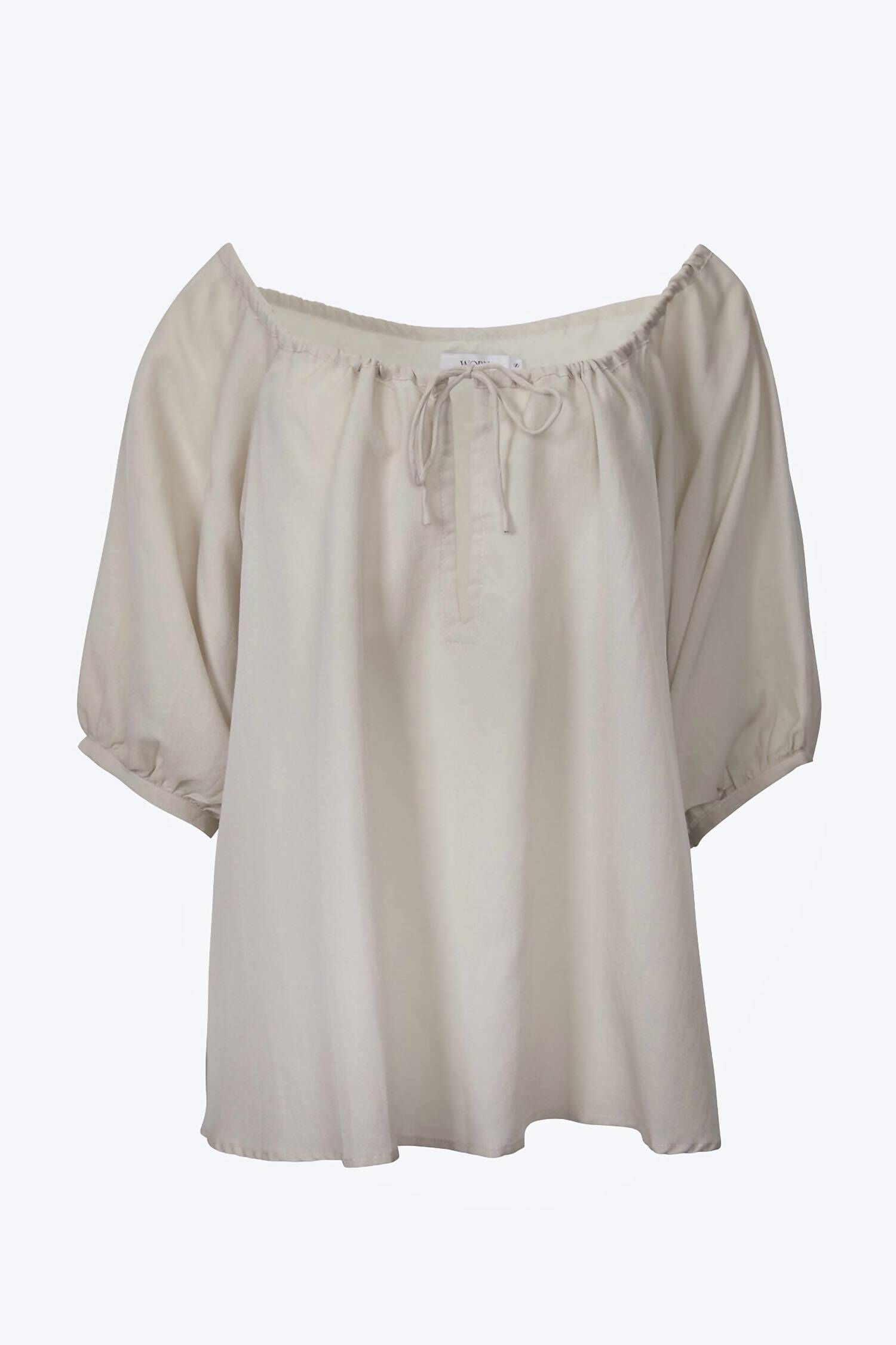 EULALIE SILK-COTTON CREPE BLOUSE IN PUMICE, , alternate image number 5