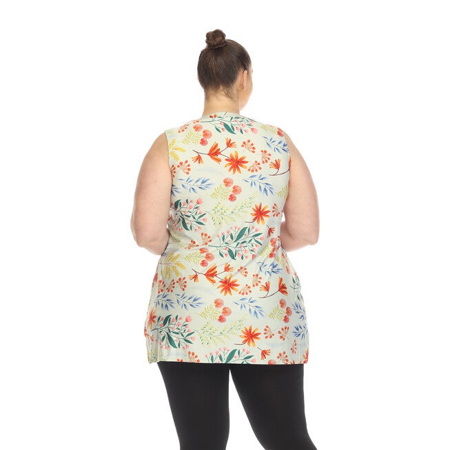 Floral Sleeveless Tunic Top, , alternate image number 7