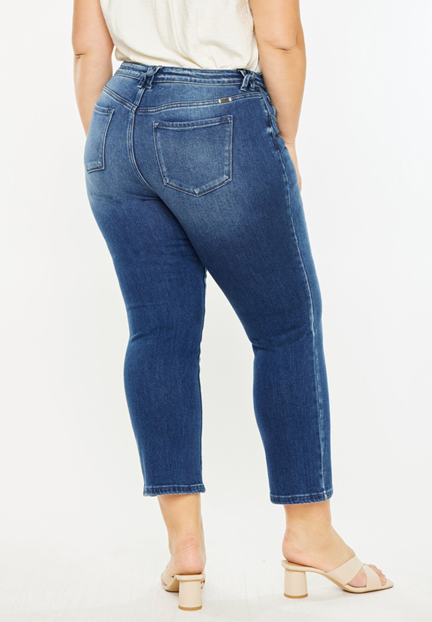 Candice Mid Rise Slim Straight (Plus Size), Dark Wash / Dark Wash, alternate image number 6