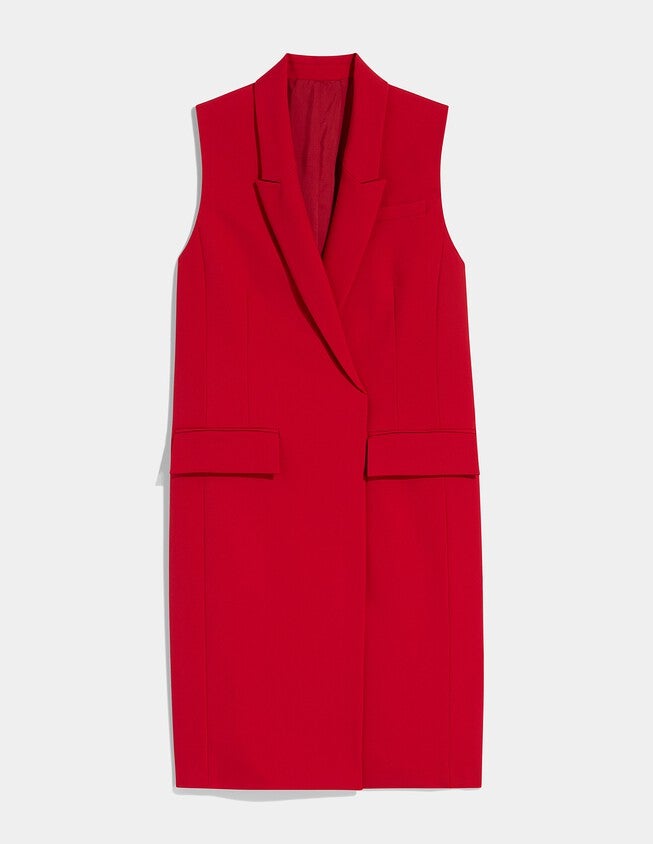 Sleeveless Blazer, Valentine Red / Red, alternate image number 2