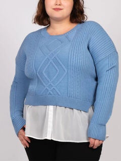 Ophelia Faux Layered Knit Sweater Shirt Effect