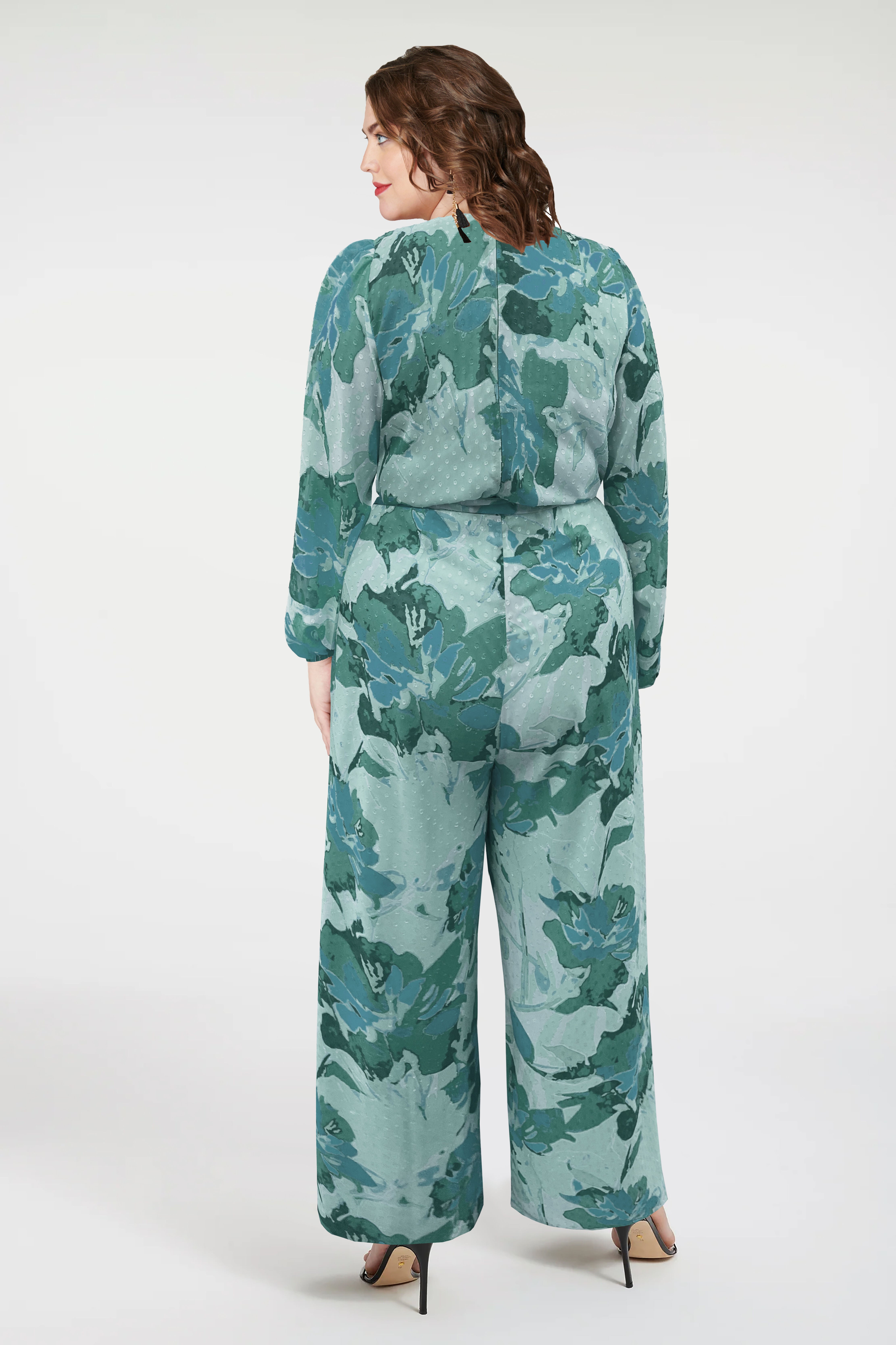 Floral Faux Wrap Jumpsuit, , alternate image number 3