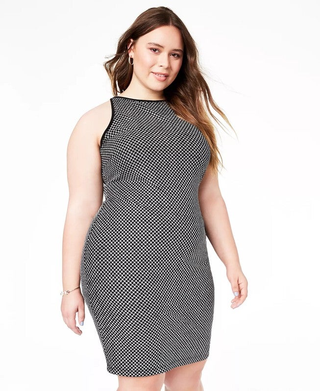 B Darlin Women's Trendy Plus Size Metallic Bodycon Dress Black Size 22W, Black / Black, alternate image number 2