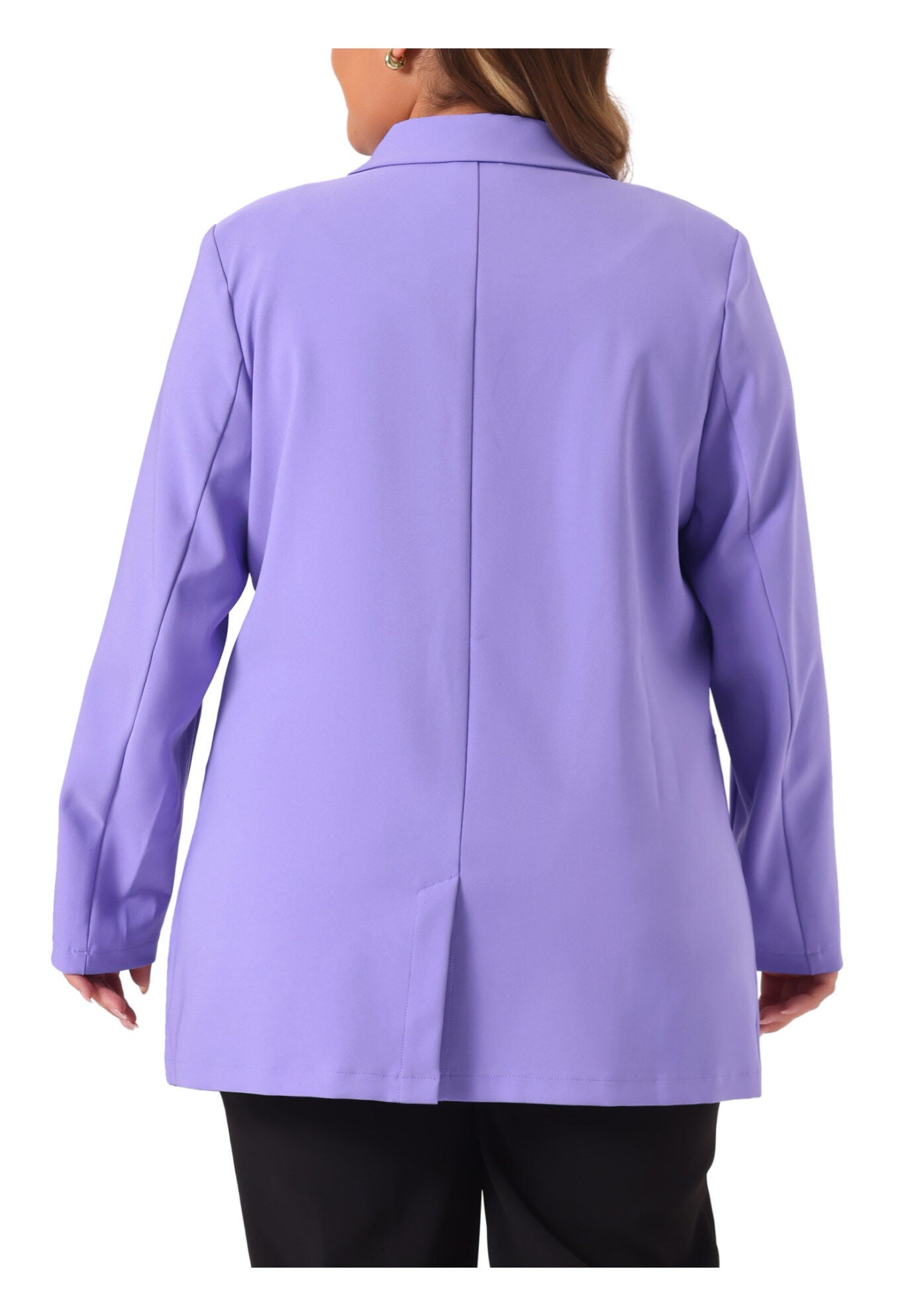LAPEL BUTTON OFFICE WORK BLAZER, Purple / Purple, alternate image number 3