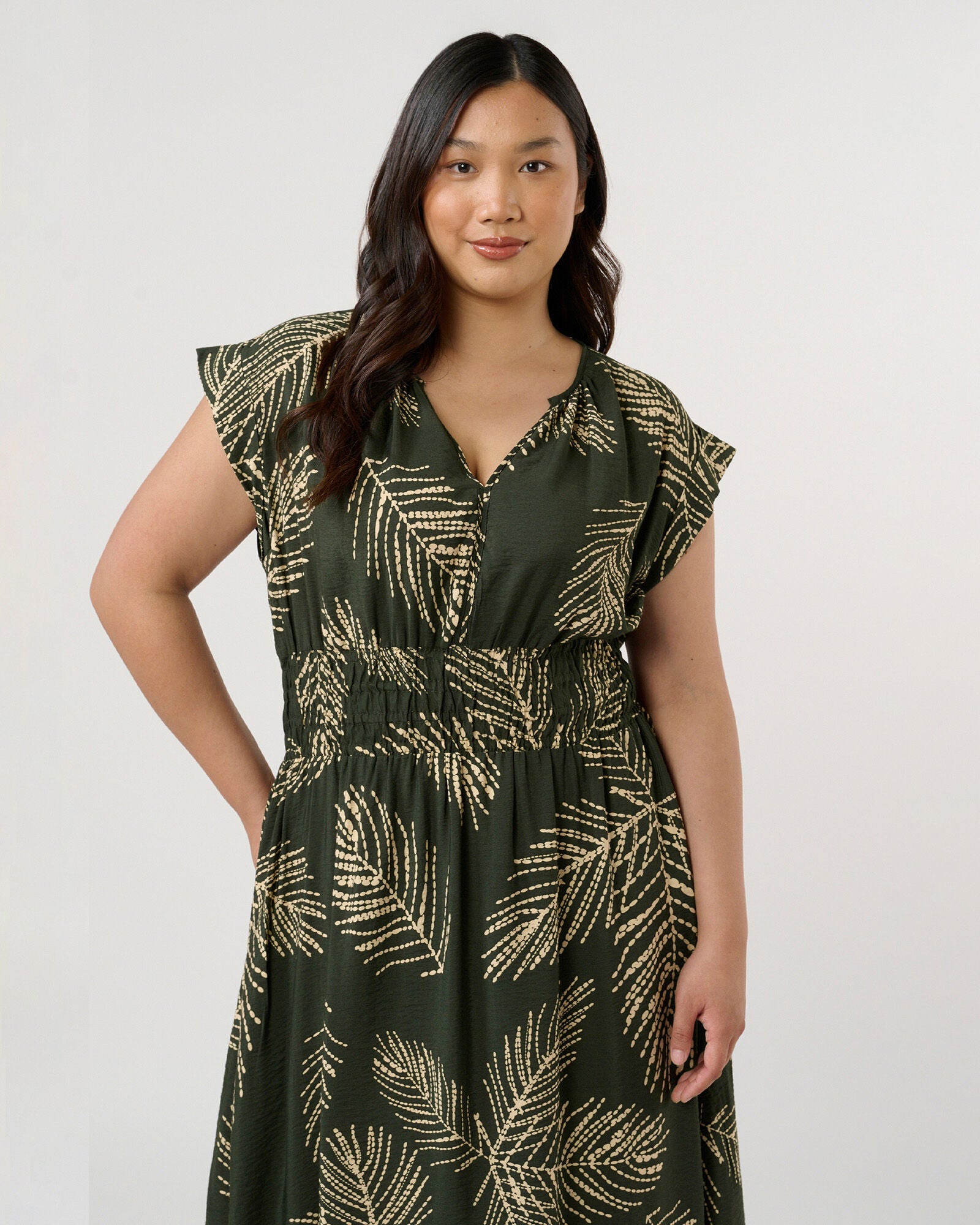 Palmer Dress, Print / Olive Green, alternate image number 2
