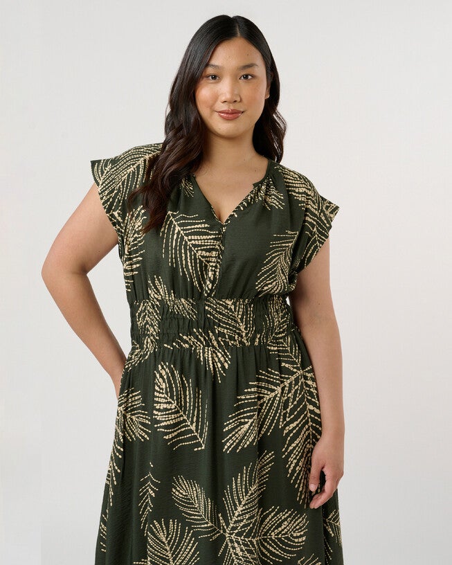 Palmer Dress, Print / Olive Green, alternate image number 2