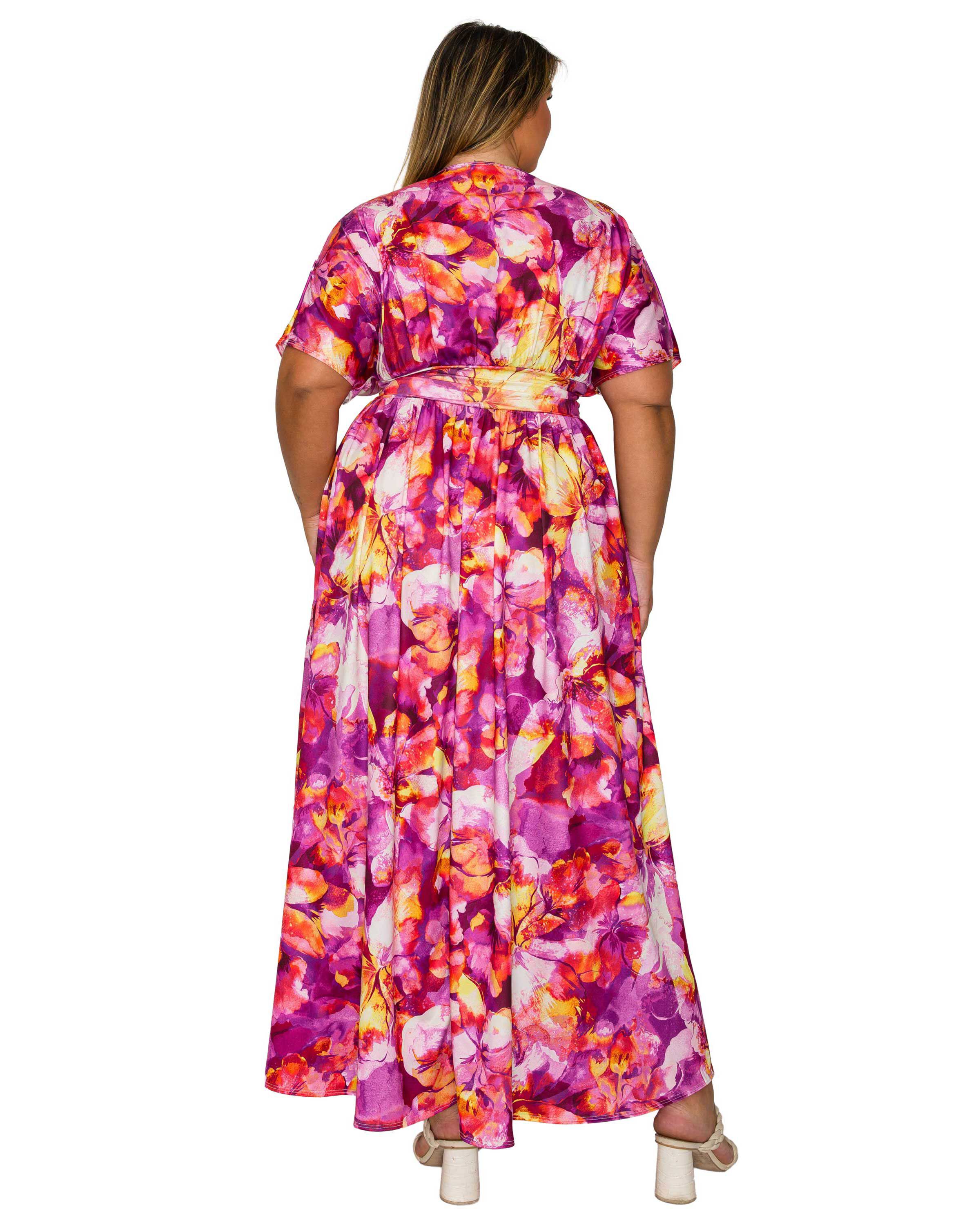Minoa Floral Empire Waist Dress, Fuchsia / Pink, alternate image number 2