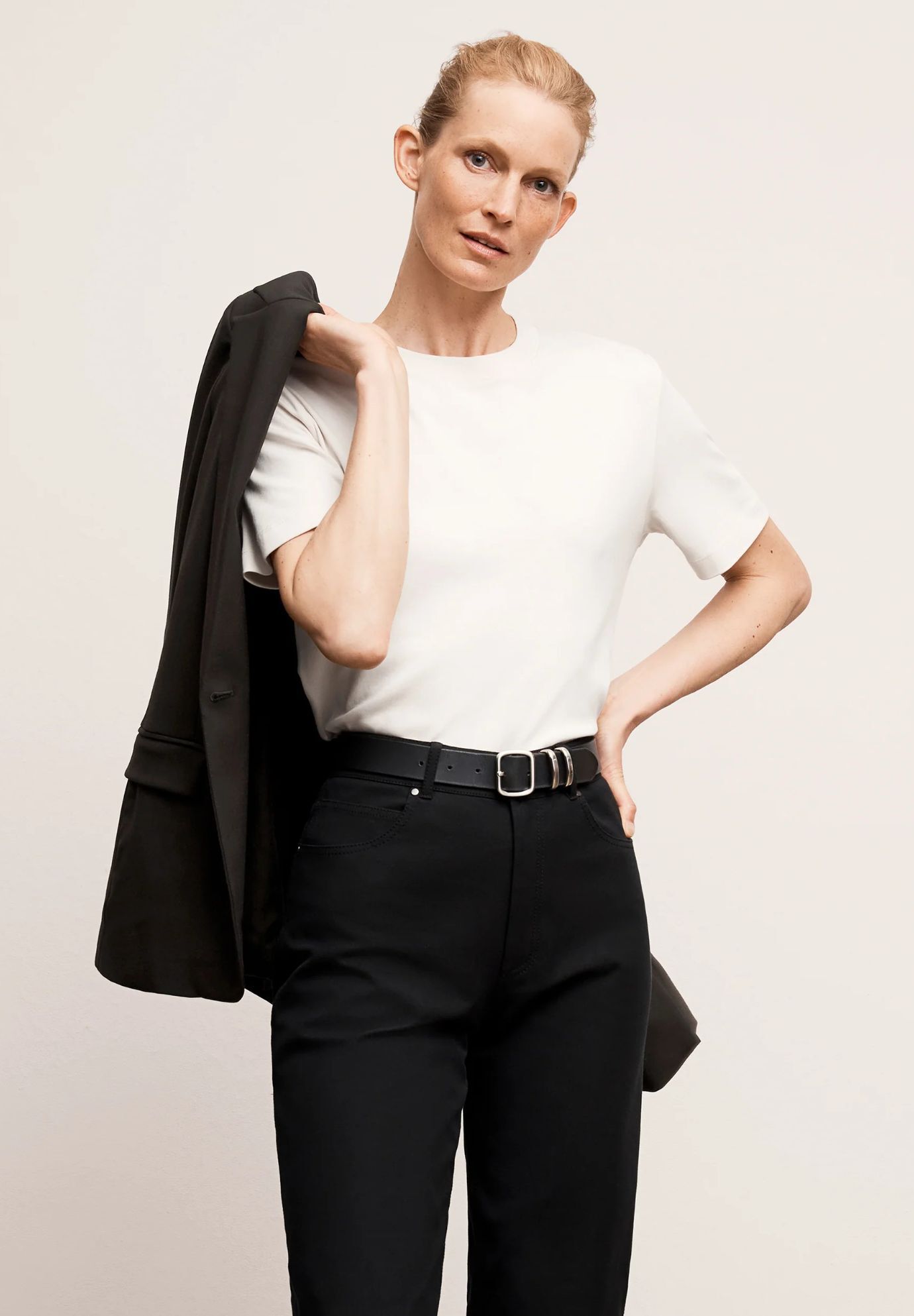 Leslie T-Shirt - Organic Pima Cotton, Ivory / Ivory, alternate image number 1