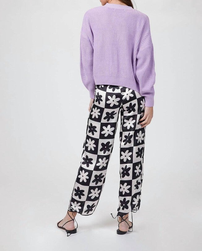 COURTNEY WIDE LEG PANT IN BLACK/WHITE, BlackWhite / Black, alternate image number null