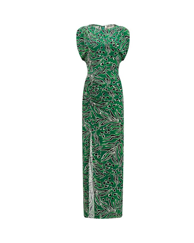 DVF GERTRUDE DRESS, Huge Water Tiger Green / Kelly Green, hi-res image number null