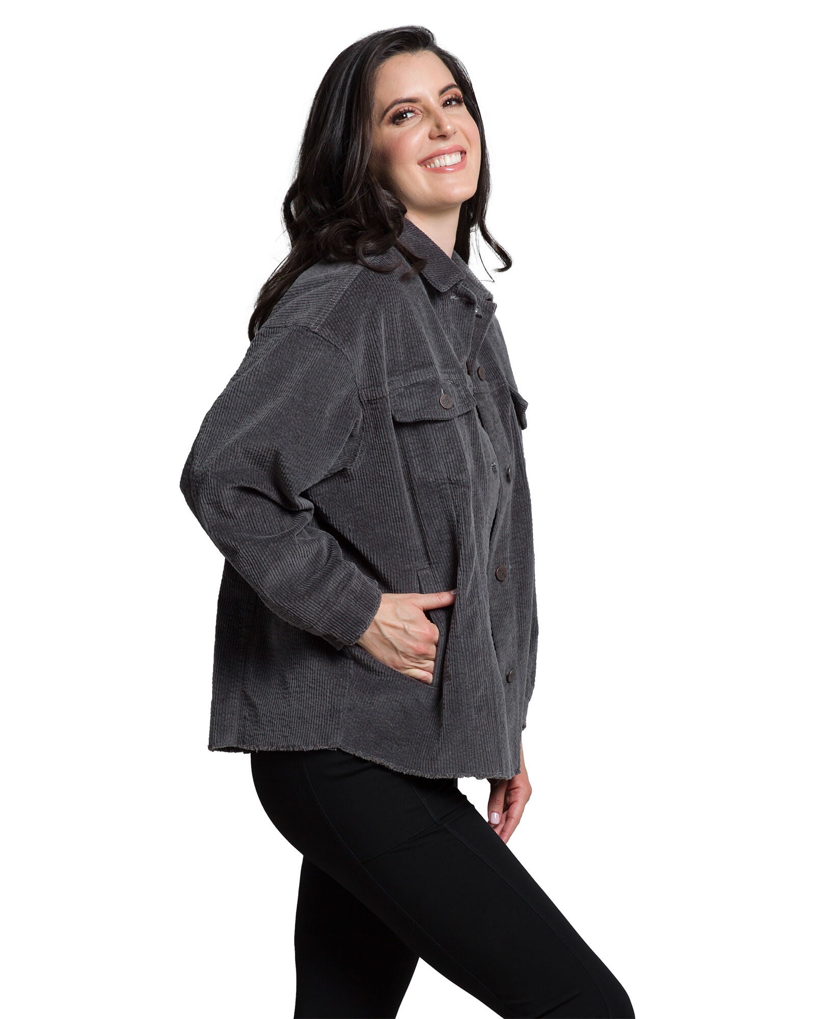Jane Women&#39;s Corduroy Jacket, Charcoal / Charcoal Grey, alternate image number 4