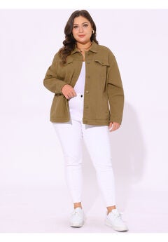 STITCHING BUTTON FRONT WASHED DENIM JACKET