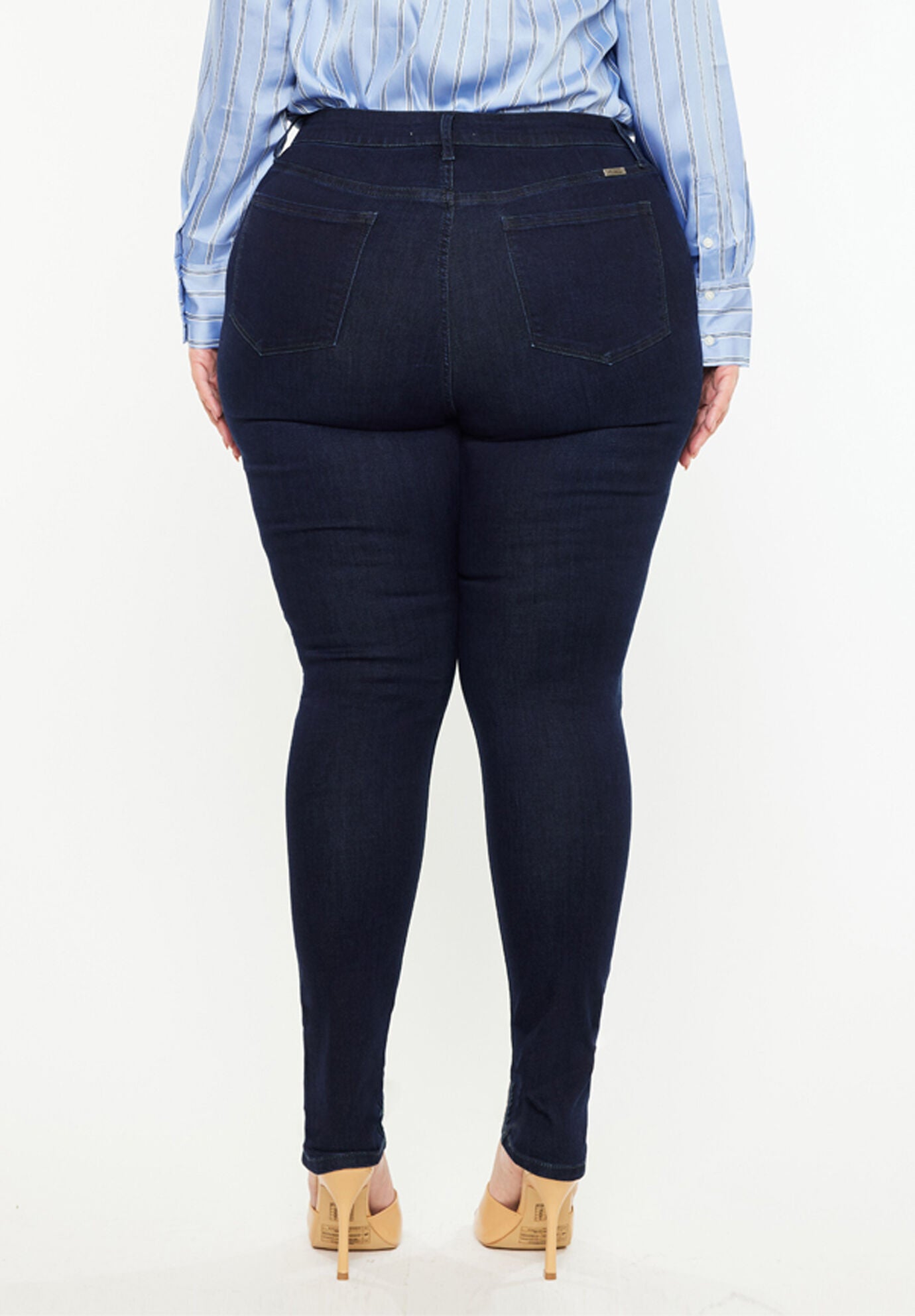 Bluebird Essentials High Rise Super Skinny Jeans (Plus Size), Dark Wash / Dark Wash, alternate image number 6