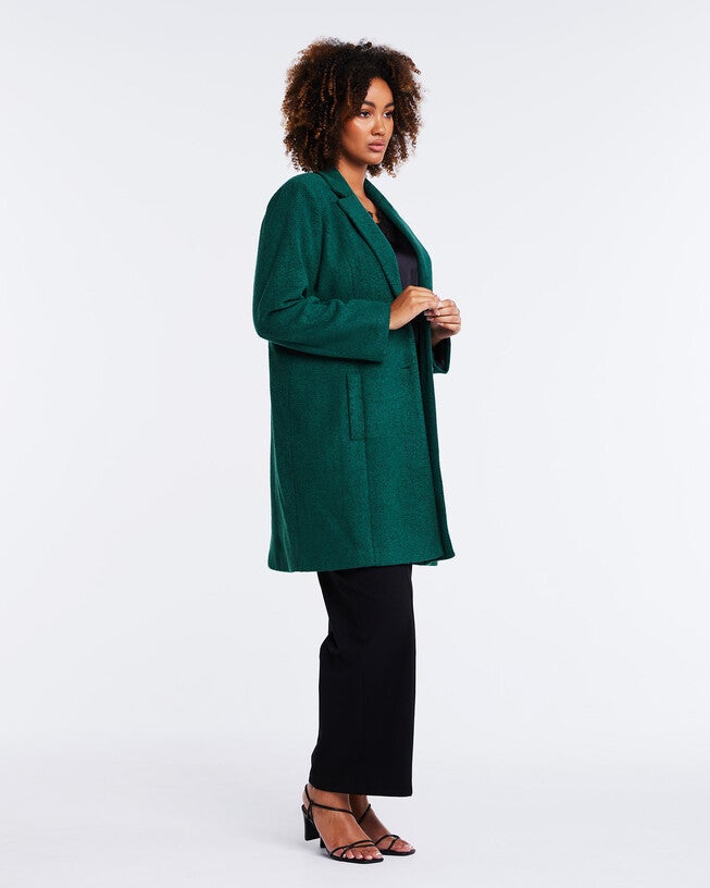 Wander Green Collared Coat, Emerald / Forest Green, alternate image number 3