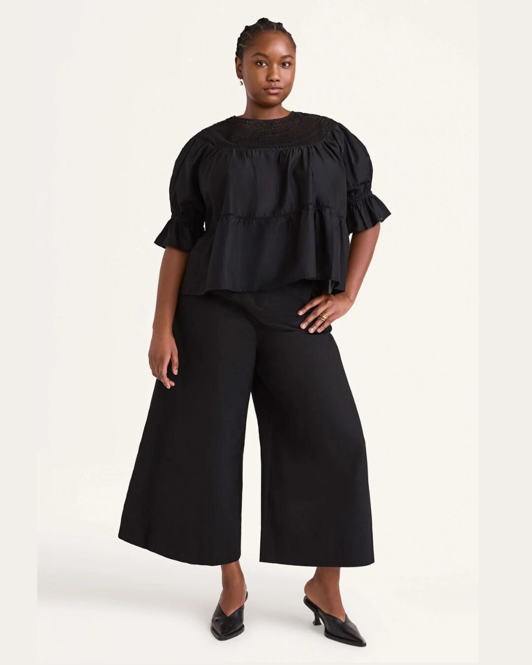 Sol Eyelet Top, Black / Black, hi-res image number 0